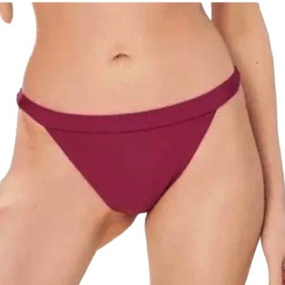 Andie The Caicos Swim Bikini Bottom Women's L Plum NWT Cheeky Banded - Picture 1 of 13